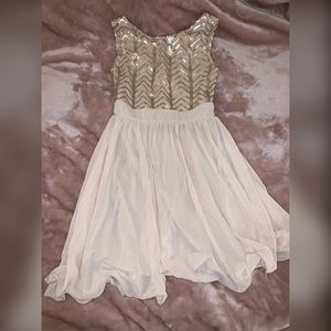 Champagne Embellished with Gold Dress-Sz 4 (Small)